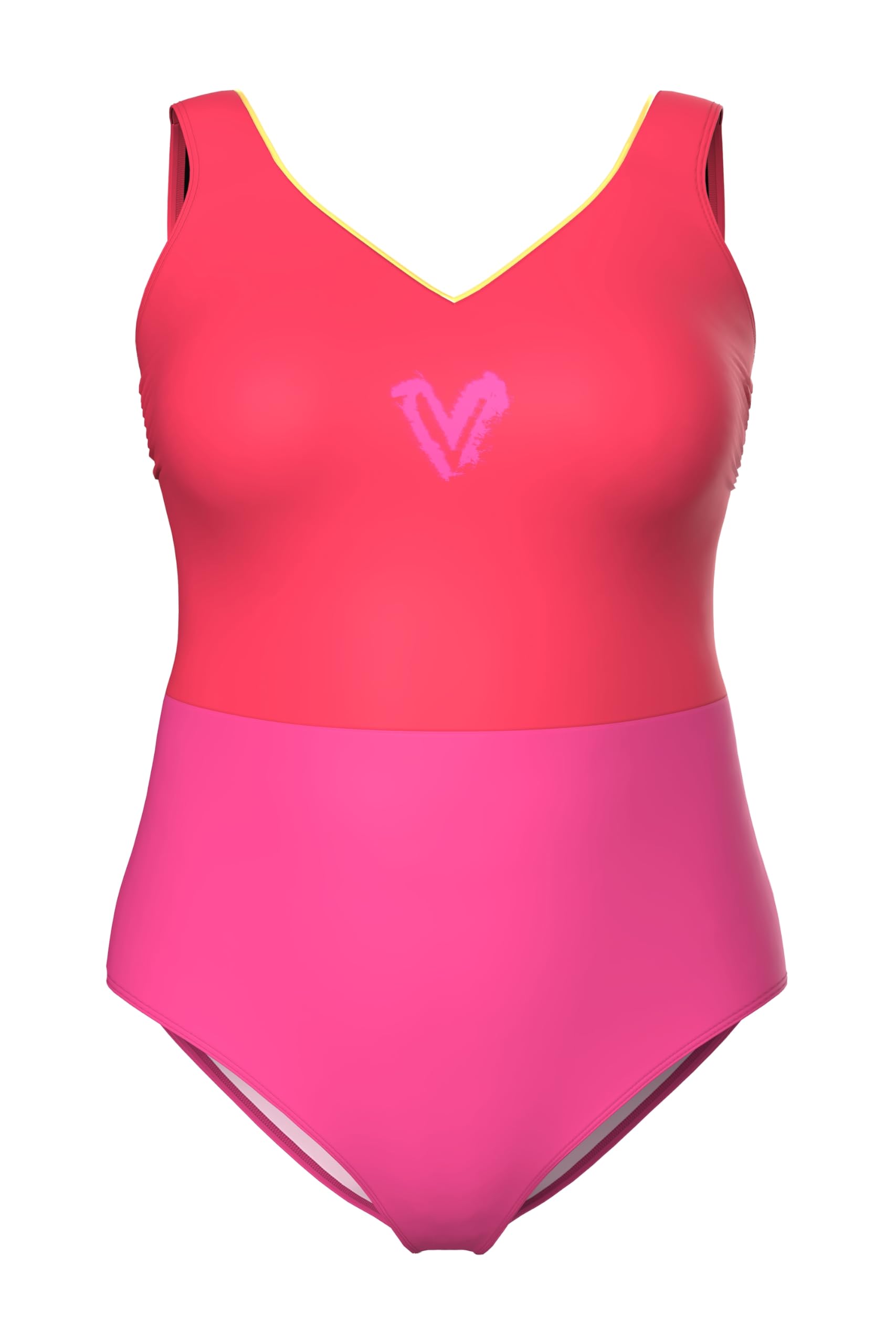 Ulla Popken Badeanzug Alice V-Neck, Glitzerkante Maillot de Bain Une pièce Femme (Lot de 1)