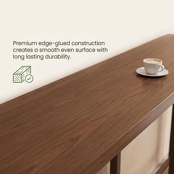 Solid Wood Bar Table Narrow Long High Top Pub Dining Counter Home Kitchen