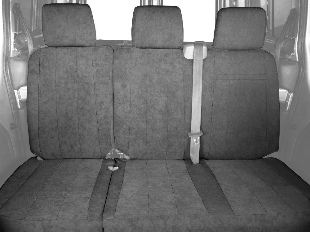 CalTrend Rear 60/40 Split Bench Seats, Microsuede Seat Covers for 2002-2002 Chevrolet Trailblazer|GMC Envoy Light Grey Light Grey Insert and Trim