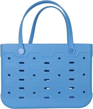 Large Waterproof Laundry Tote Bag Washable Clothes Hamper with Handles, Storage Basket for Laundry, Toys, or Household Use Blue Isle