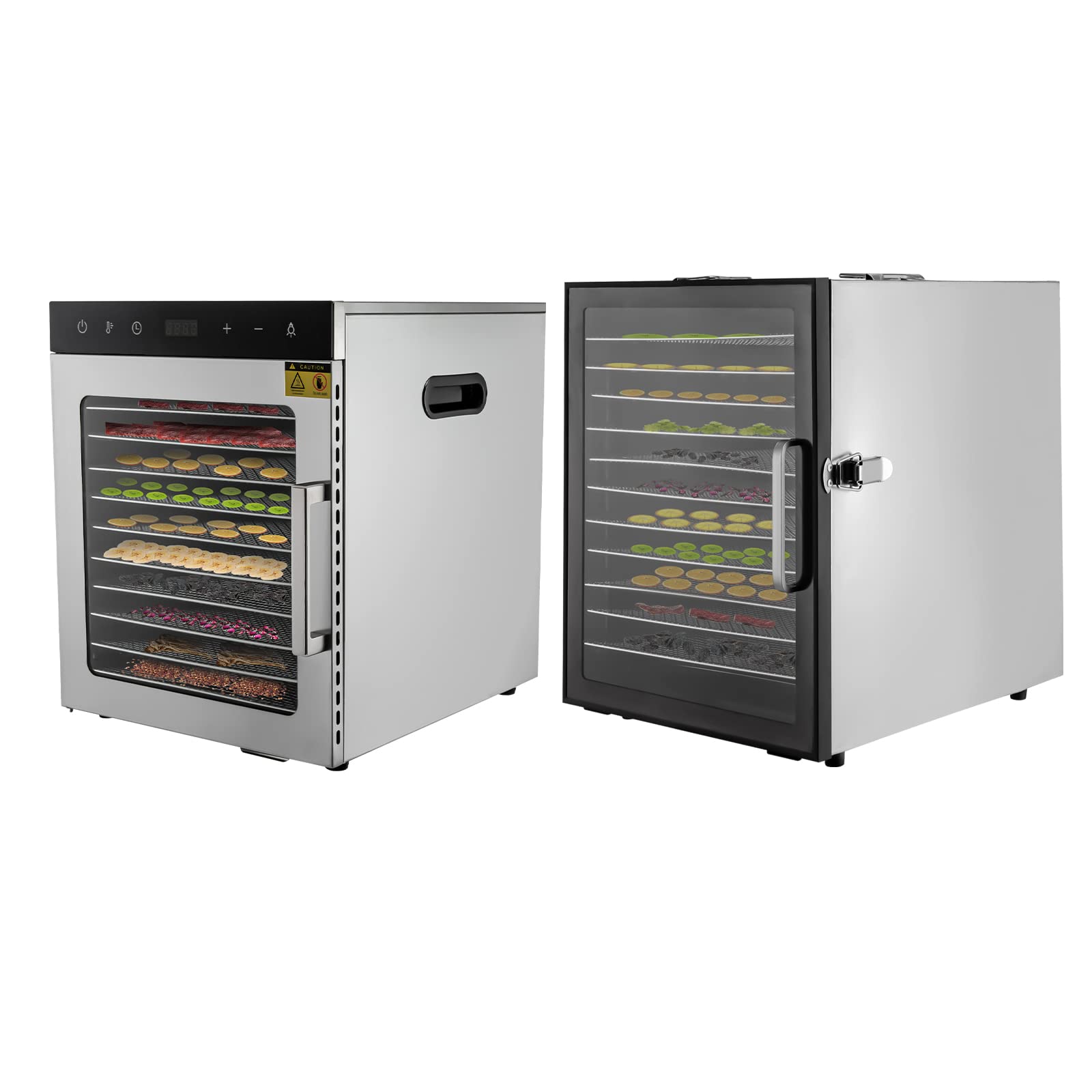 Essiccatore Per Alimenti Essiccatore Per Alimenti In Acciaio Inox 800W Disidratatore Con Display A Led 10/12 Vassoi Di Grande Capacità Essiccare Tutti I Tipi Di Verdura E Frutta (11,81*11,02 pollici)