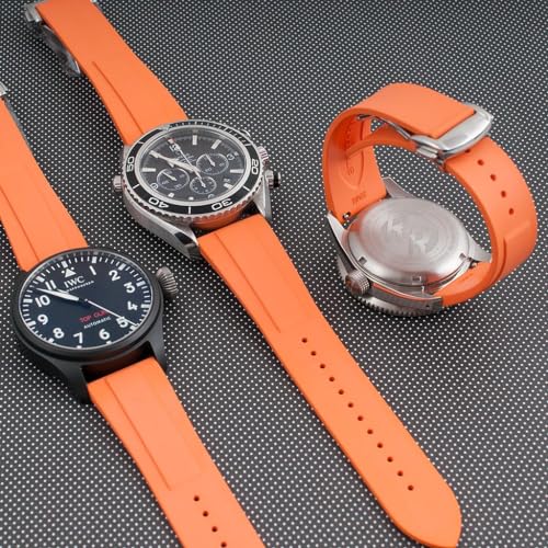 Image of StrapHabit Quick Release Deployant Rubber Watch Strap For Large and Small Wrists - Women and Men - Band FKM Deployment 19mm, 20mm, 21mm, 22mm