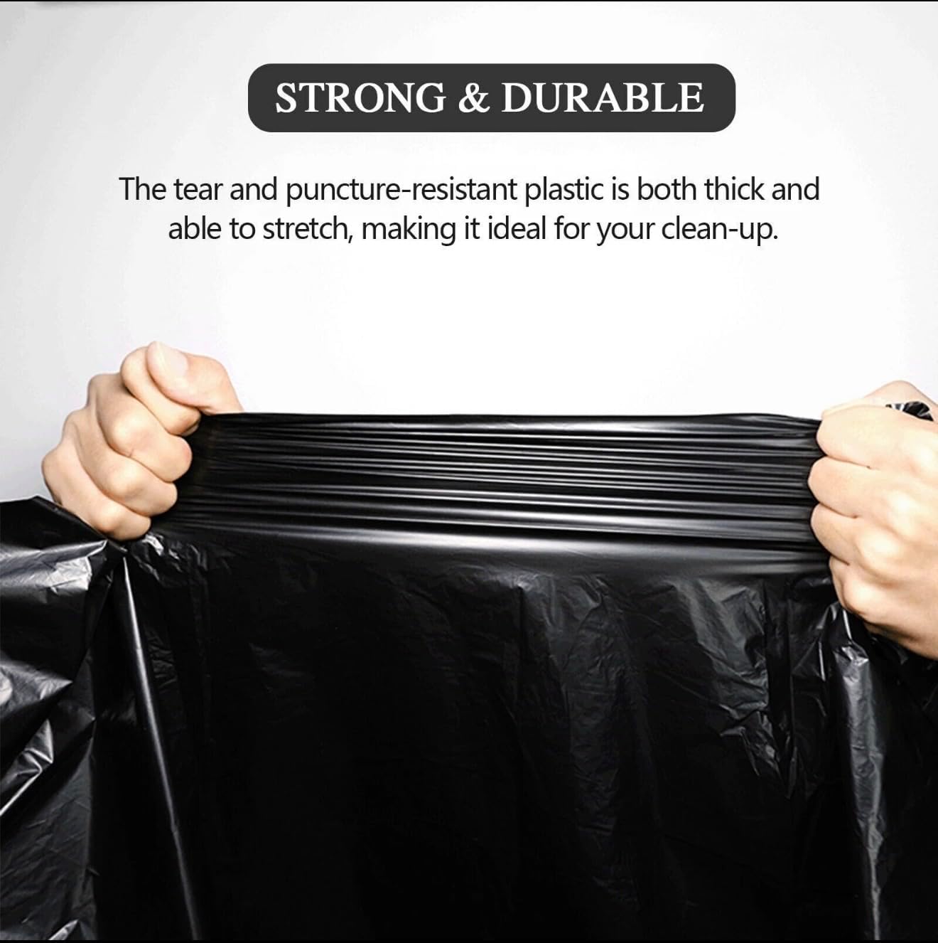 45 Gallon Heavy Duty Black Trash Bags, 2 Mil Thick Contractor Garbage Bags, 100 Count Large Industrial Strength Trash Liners for Lawn, Construction & Commercial Use