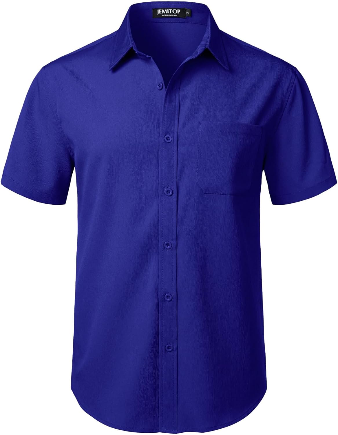 JEMITOP Men's Stretch Wrinkle Free Short Sleeve Texture Shirt Lightweight Summer Button Down Shirts for Beach Vacation