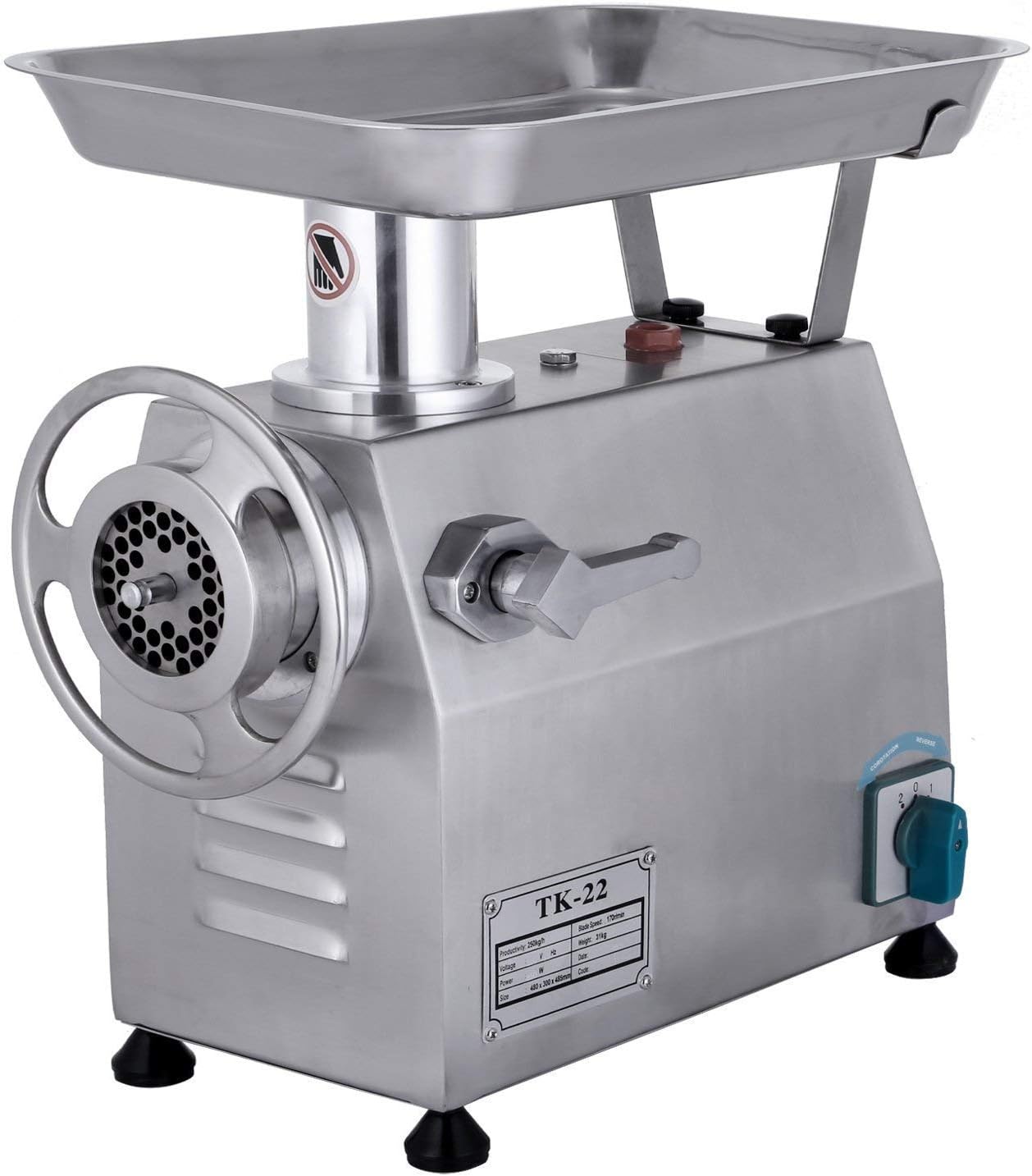 GJJSZ 850W Electric Meat Grinder 218PRM Mincer Sausage Maker Commercial Stainless Steel Food Grinding Mincing Machine Home Kitchen Tool 1 Cutting Plate and 1 Cutting Knife