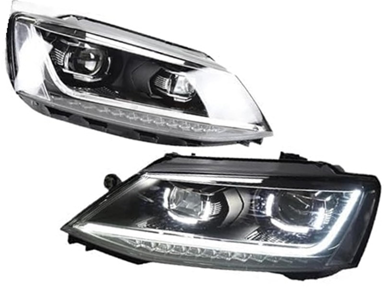 Wivplex Przednie światło przeciwmgielne samochodu Obudowa reflektora samochodowego, dla Vw, Jetta, Mk6 2011-2018 Reflektory Drl Żarówka biksenonowa Światła
