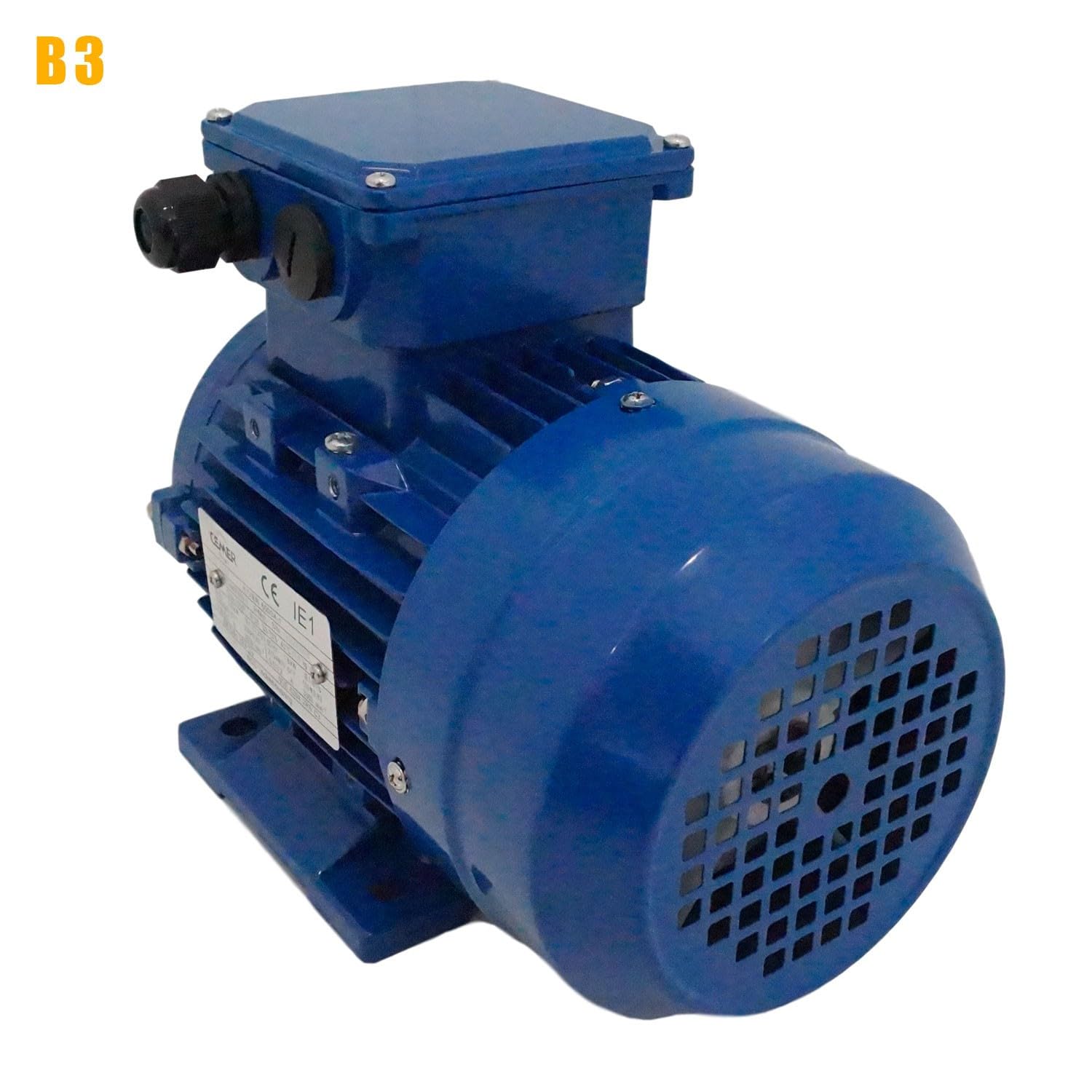 Motore elettrico trifase 230/400 V 1 Cv Cemer Ms 0,75 Kw 3000 Rpm Asincrono Flangia B3 Protezione Ip 55
