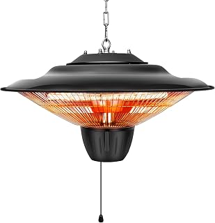 Outdoor Heaters for Patio, Electric Patio Heater for Outdoor Use, 1500W Outdoor Patio Heater for Ceiling Mounted, Hanging Patio Heater with Overheat & Tip-Over Shut Off Protection
