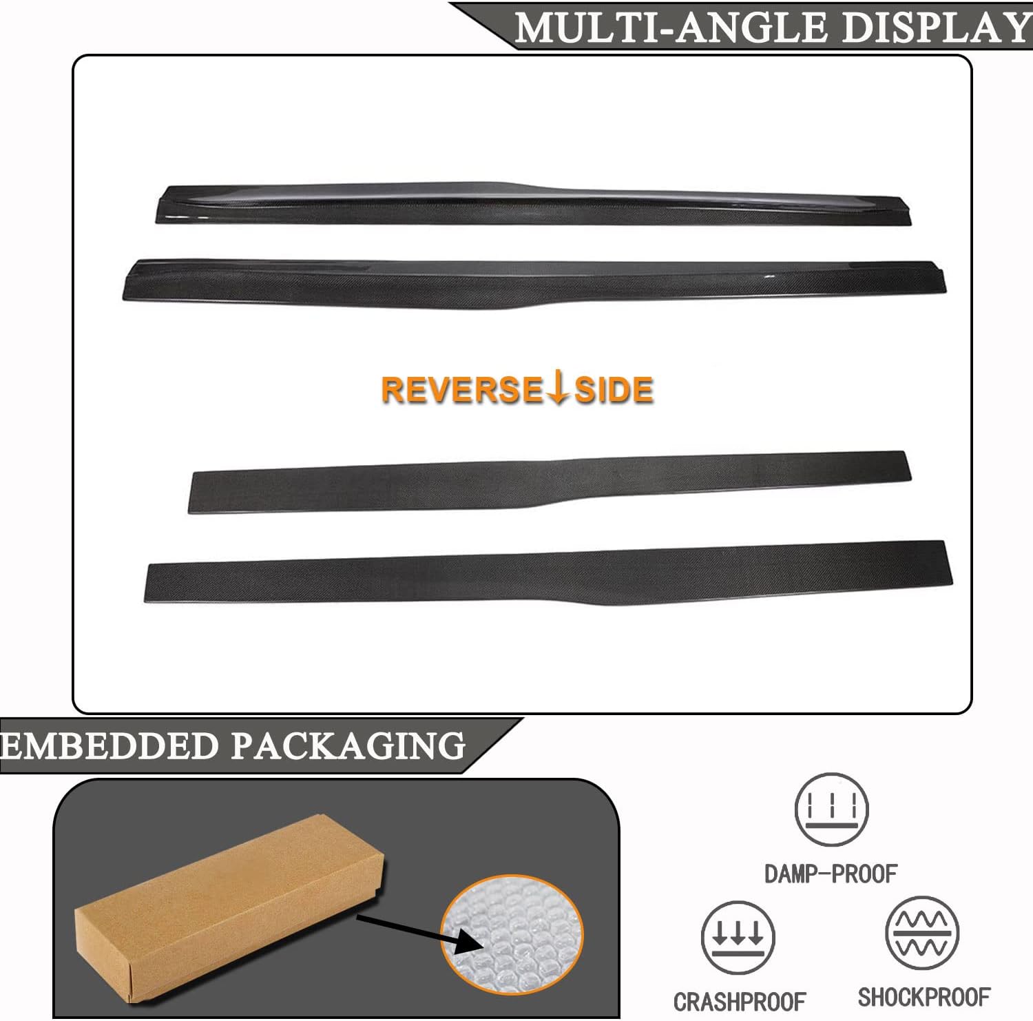 Carbon Fiber Side Skirts for BMW F80 M3 4-Door 2014-2019 Under Door Rocker Panels Valance Extension Lip Factory Outlet