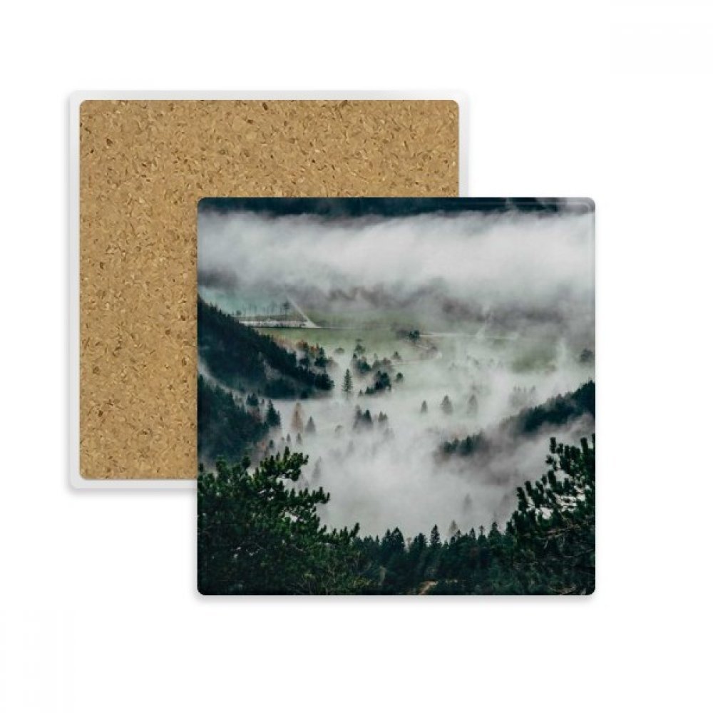 Dessous de verre absorbant paysage de forêt pour vos pauses café et thé au salon