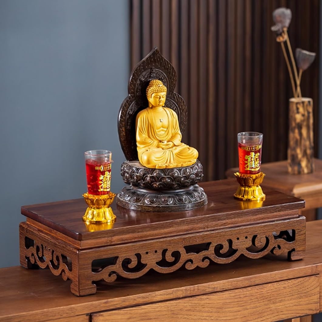 Mesa de altar de bambú YVYKFZD mini altar budista de oración 40x25x12cm