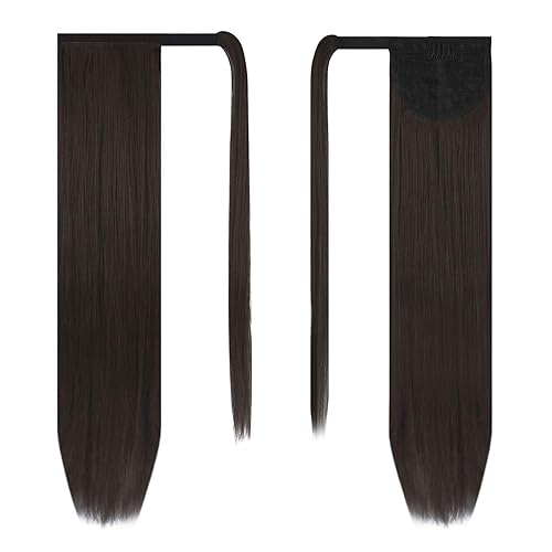 Miniatura 19 de BARSDAR Short Straight Ponytail Extension - 14 Inch Drawstring Black Ponytail Hair Extensions for Women - Synthetic Fake Pony Tails Hairpieces Clip