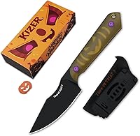 Vista 19 de Kizer Mini Harpoon Cuchillo de hoja fija con funda, cuchillo de caza de hoja de 3 V con mango de micarta, cuchillos pequeños EDC de hoja fija