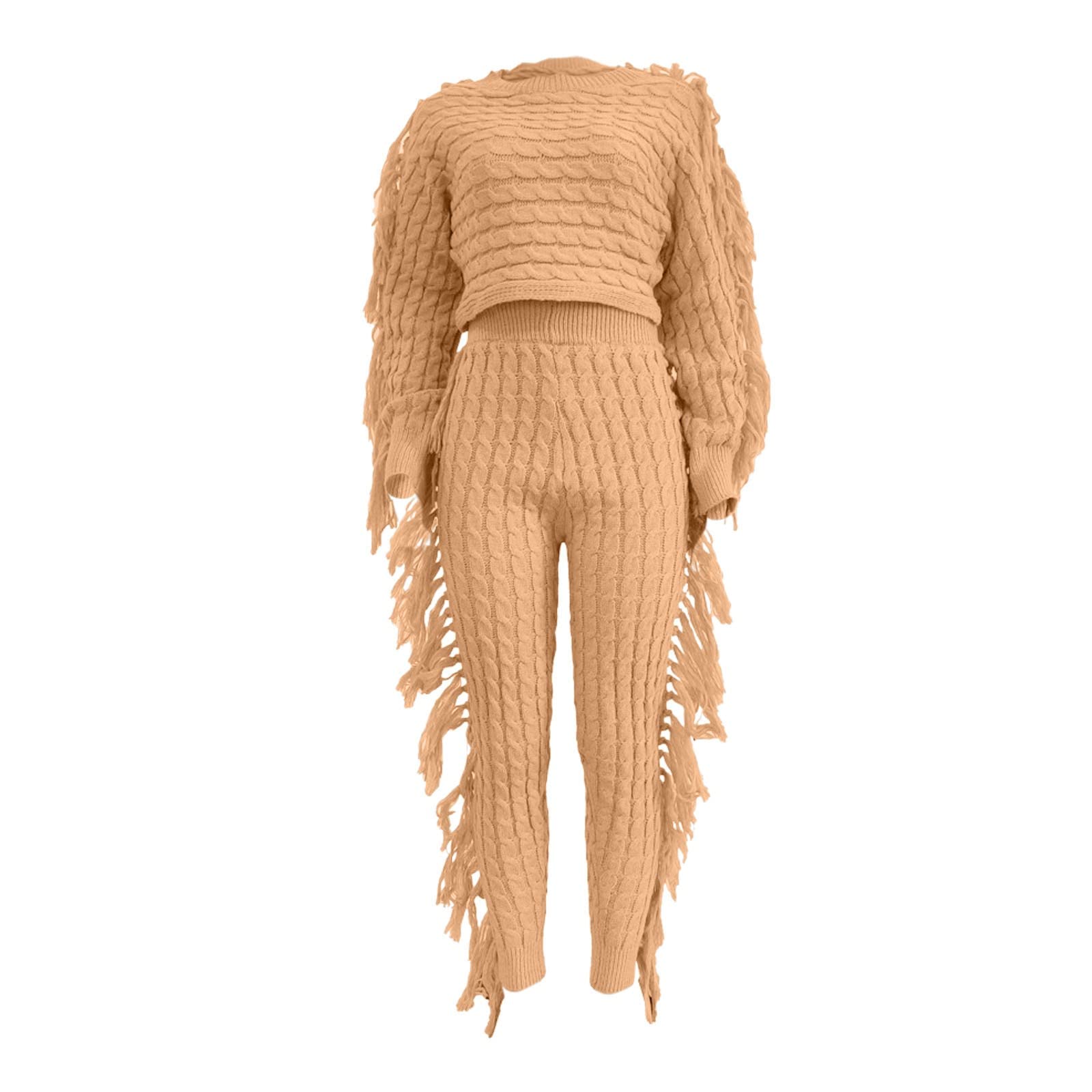 Tuta sportiva da donna, 2 pezzi, con cappuccio, casual, per il tempo libero, per lo sport, per il tempo libero, per lo sport, per il tempo libero, cachi, S