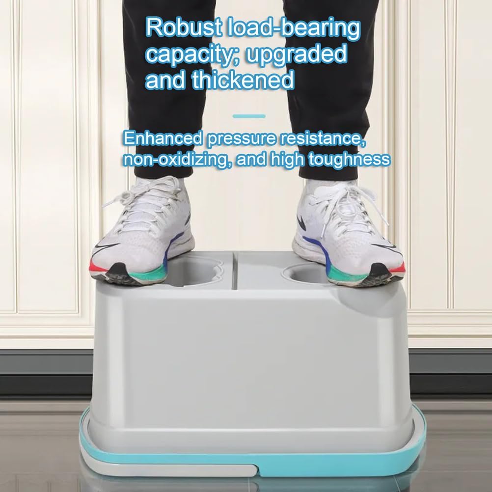 Rotary Mop with Bucket, Wet & Dry Dual-Use Floor Cleaning System – Hands-Free Wringing Flat Mop, Lazy Wringer with 6 Mop Heads