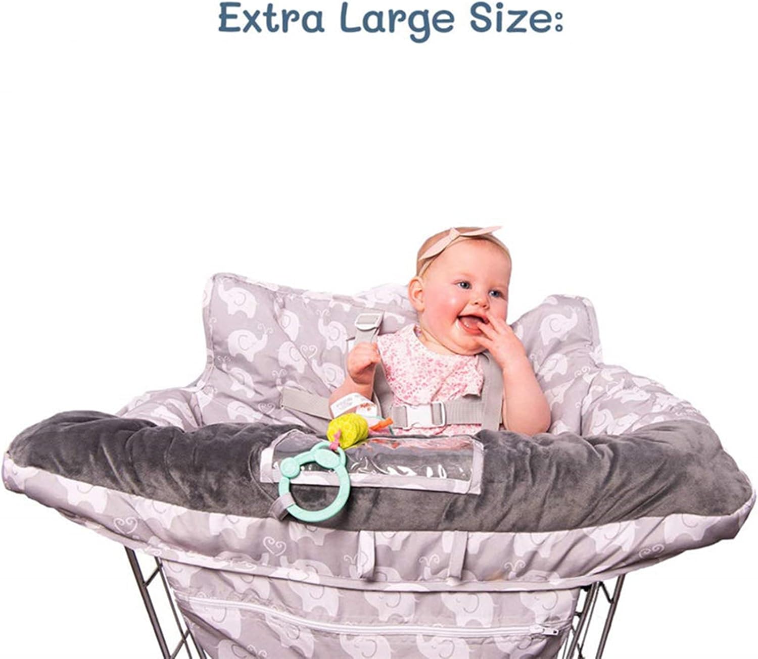 Shopping Cart Cover for Baby 2-in-1 Baby Shopping Cart Cover & High Chair Covers with Safety Harness for Babies & Toddler for Infants,Standard Size