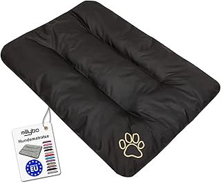 ECO Hundematratze, Hundebett für Kleine, Mittlere, Große Hunde - wetterfestes Hundekissen, kuscheliges Schaum Tierbett, Outdoor & Robustes Hundematte - 90x60x8 cm Schwarz