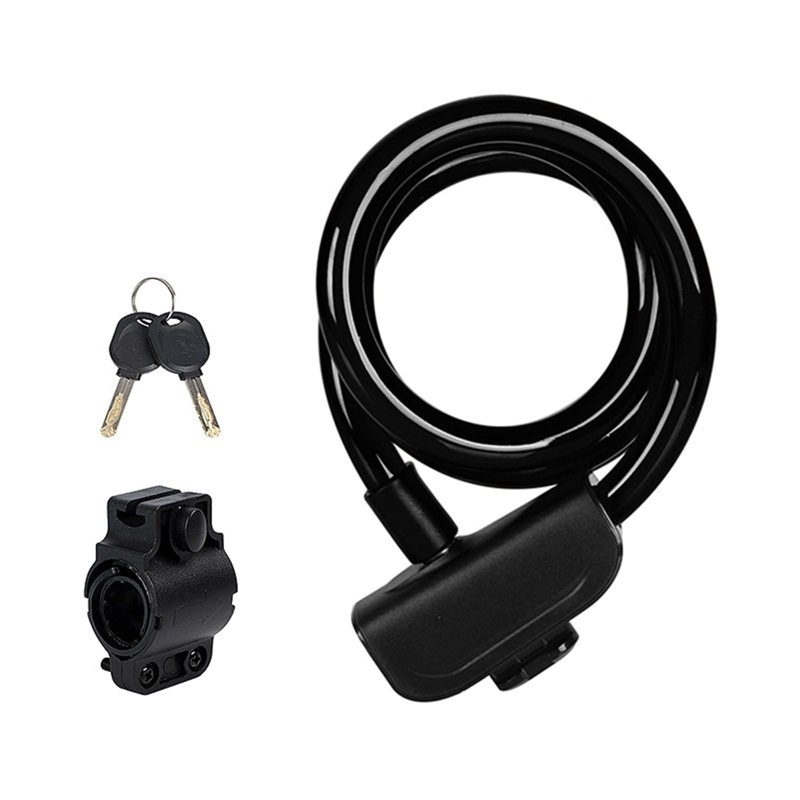 Alxyutek 1.1M Black Security Lock Anti-Theft Cable Bike Lock Mtb Road Motorcycle Bicycle Locker 110Cm Length With Mount Brake Throttle Lock