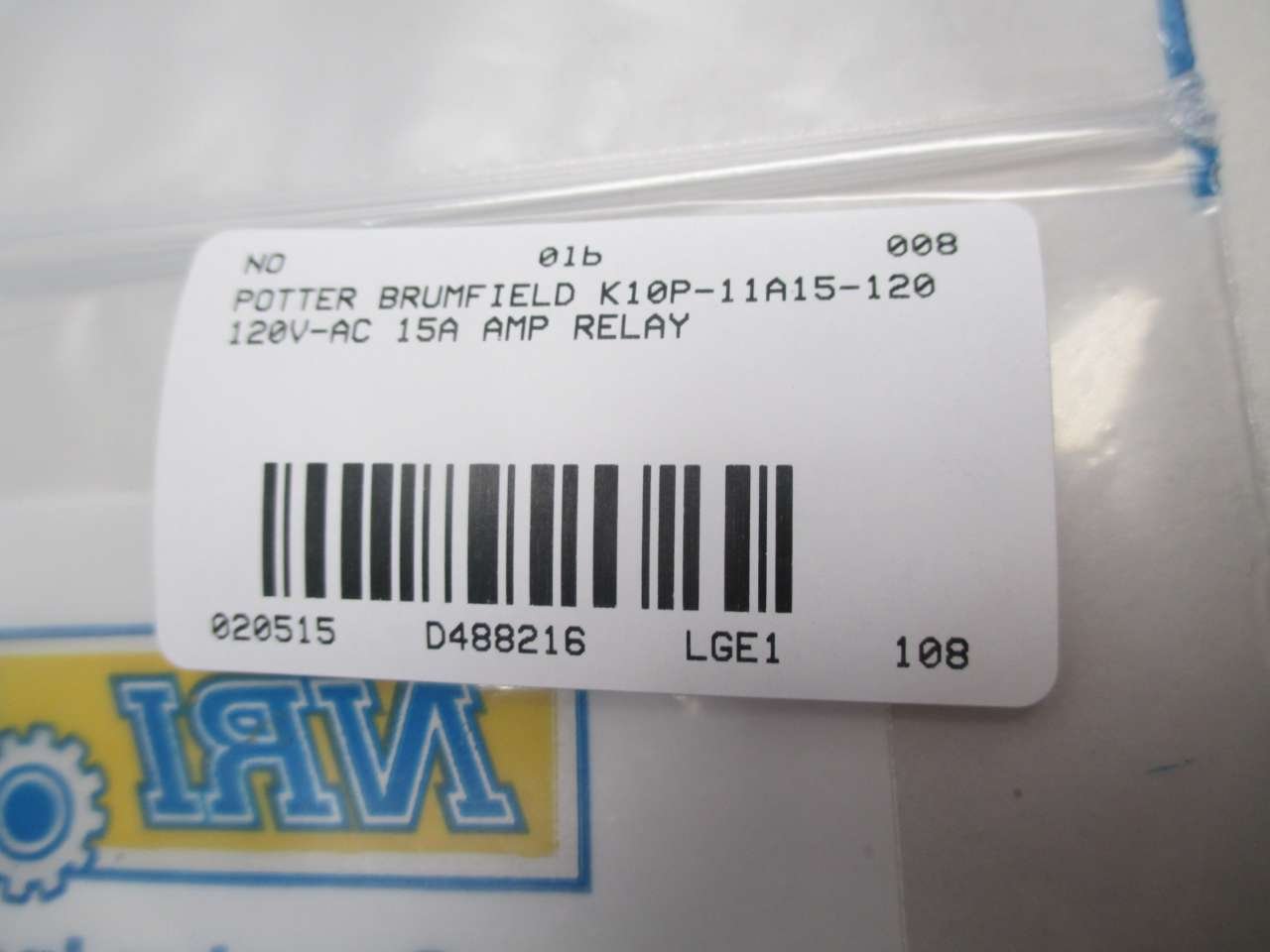 TE CONNECTIVITY/POTTER & BRUMFIELD K10P-11A15-120 Power Relay, DPDT, 120VAC, 15A, Plug in