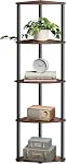 SONGMICS HOME Corner Shelf, Superfast Toolless Assembly, 5-Tier Corner Standing Shelf, Corner Shelf Stand, Living Room, Bedroom, Kitchen, 15 x 10.6 x 54.7 Inches, Snow White ULBC610W01