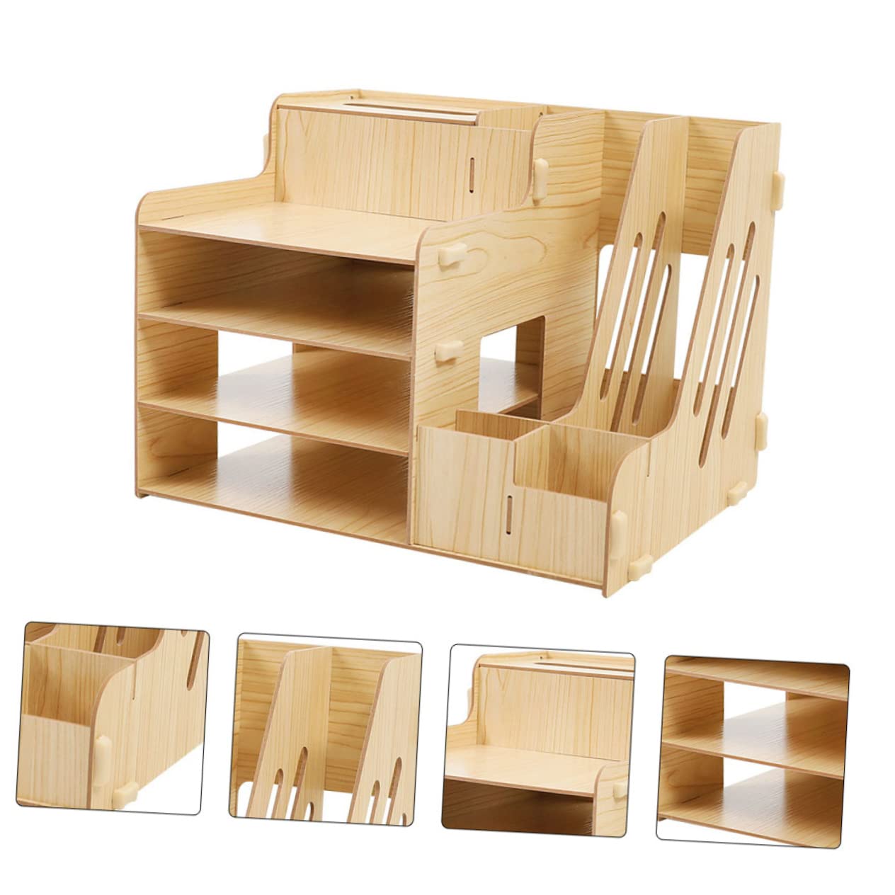 Organizador de Archivos de Oficina de Madera Khaki Cajón