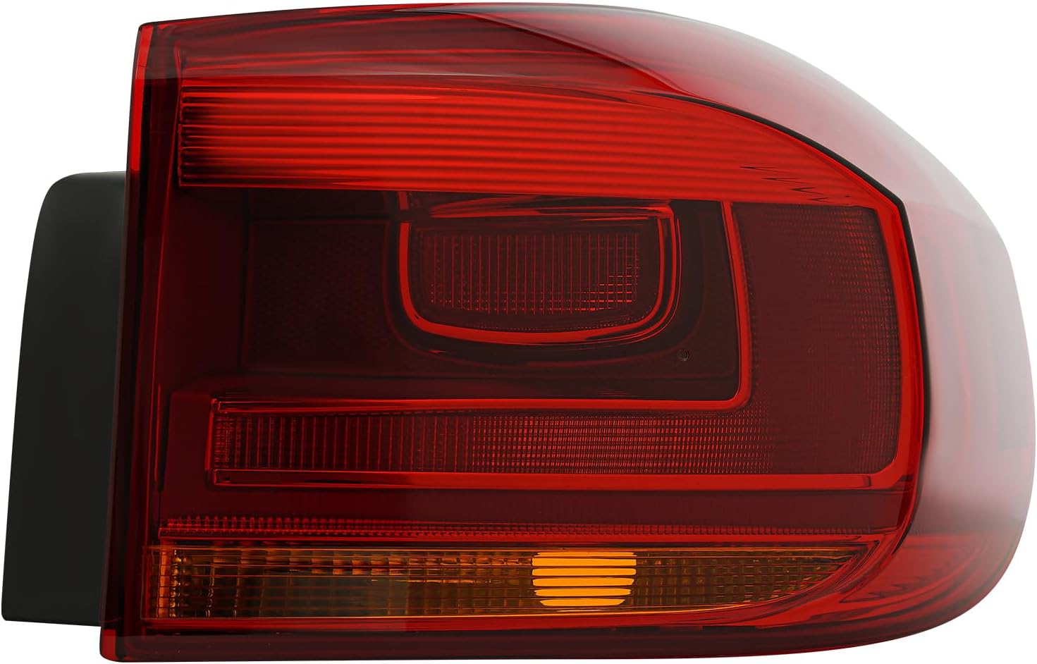 Outer Tail Light Assembly Compatible for 2012-2017Volkswagen Tiguan Only Halogen Model, Right Passenger Side Brake Stop Lamp, Bulb Not Included, Parking Light Red Clear Lens