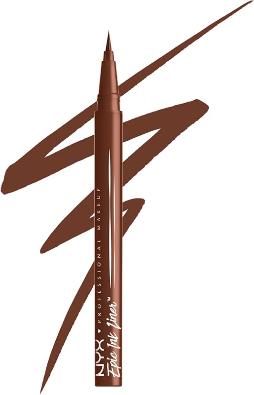 NYX PROFESSIONAL MAKEUP Delineador de ojos Epic Ink, hasta 24 horas de uso, Graham Cracker | Delineador de ojos líquido mate marrón claro con fórmula resistente al agua, a las manchas y a la transferencia, vegano y libre de crueldad