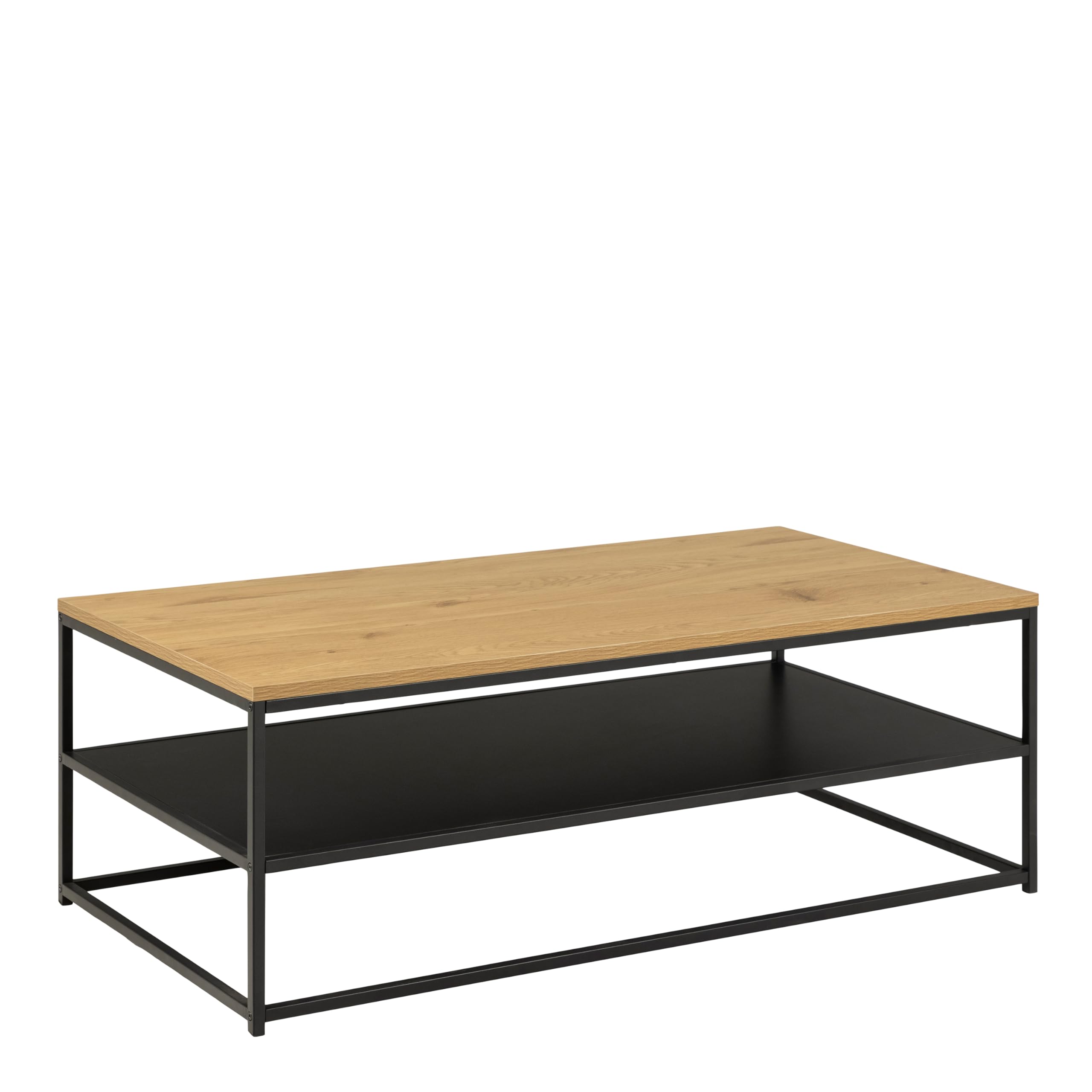 Furniture To Go | Gila, Oak & Black, Coffee Table with Open Shelf