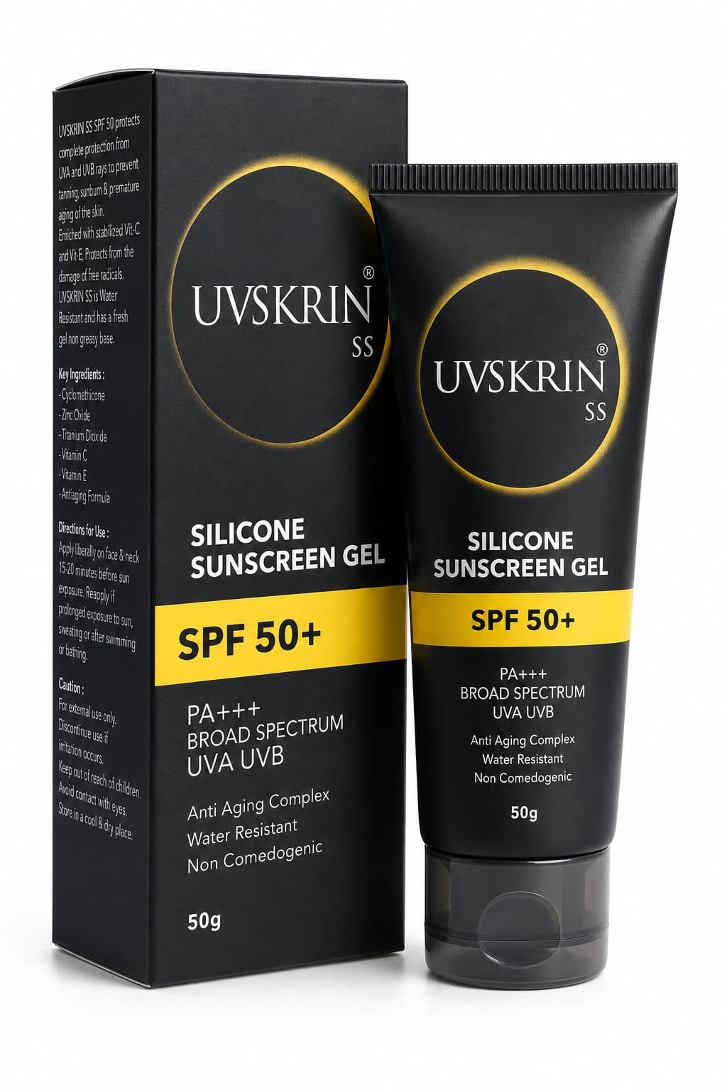 SS Silicone Sunscreen Gel SPF 50+ PA+++, 50g | Broad Spectrum UVA UVB, Anti Ageing Complex, Water Resistant, Non Comedogenic, Vitamin C & E Enriched-image-18