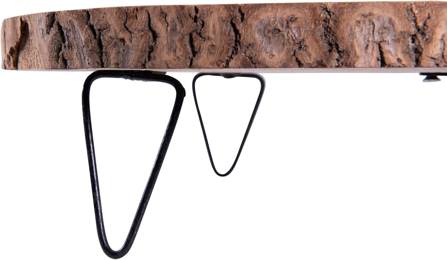 Creative Co-Op Paulownia Pedestal with Hairpin Metal Legs, 9", Natural Wood Color: Home & Kitchen