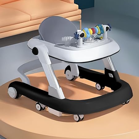 StarAndDaisy Tiny Steps Baby Walker 2-in-1 Infant & Baby Activity Walker - Seated or Walk-Behind *Without Floor mat (Royal Black)