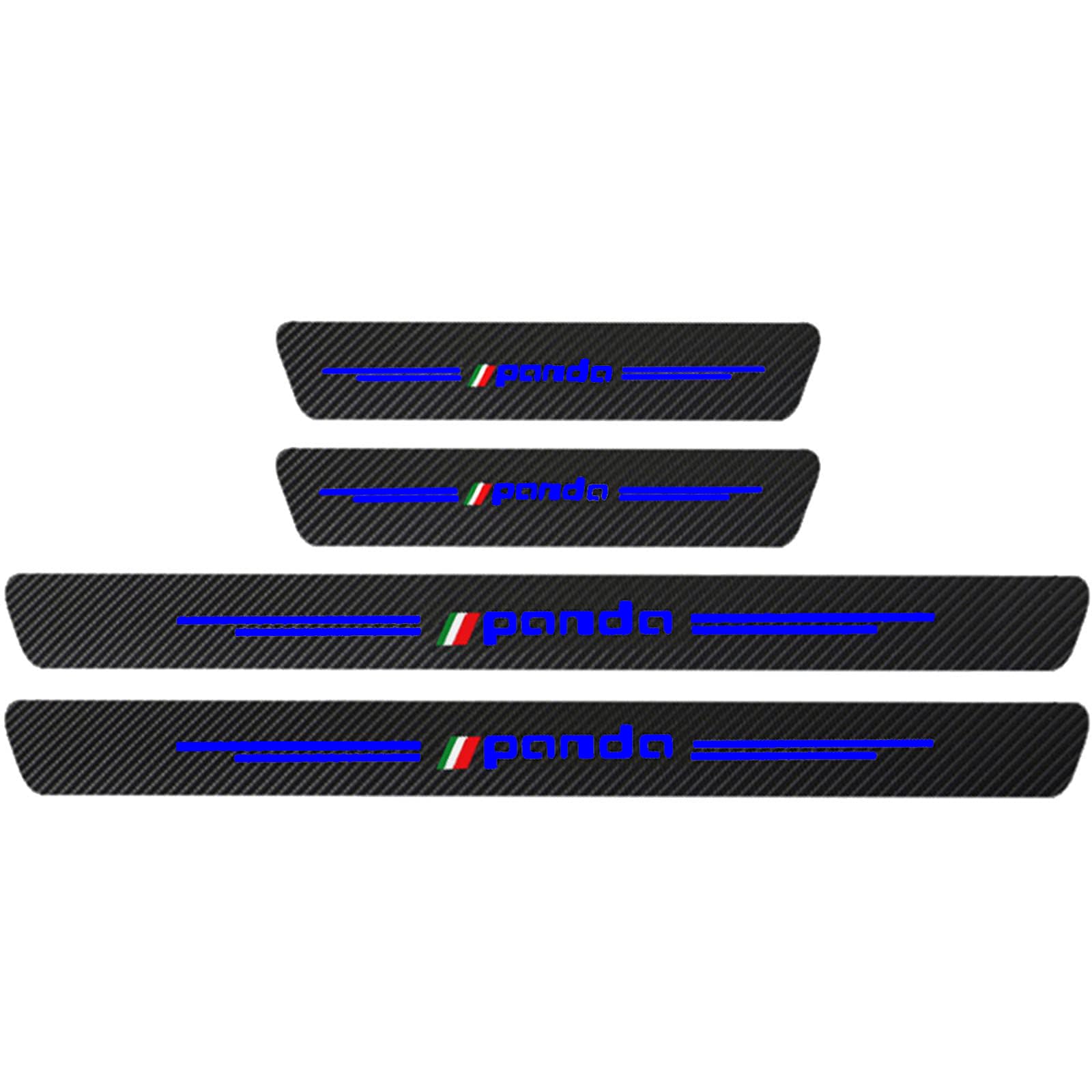 KAFMZEP Car Sill Protectors Strips,4pcs Self Adhesive Carbon Fibre Wrap Film Universal Automobile Threshold Kick Plate Sticker for Fiat Panda Styling Accessories,Blue