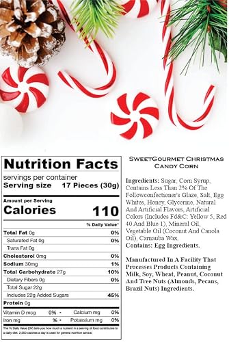 SweetGourmet Holiday Candy Corn Red, White & Green | Reindeer Corn | Bulk Christmas Candy | 1 Pound