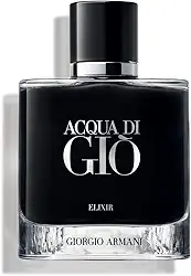 Armani Beauty, Acqua di Giò Elixir, 50ml, Giorgio Armani, Perfume Masculino Intenso, Fragrância Amadeirada Aquática com Notas de Bergamota, Mandarina Verde, Acorde de Violeta e Couro