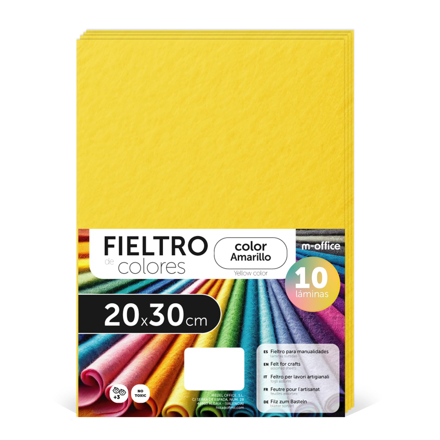 Fieltro para Manualidades, Fieltro de Colores, Suave y Flexible, Material para Costura, Telas Patchwork, Ideal para proyectos DIY, artesanía o decoración, 20x30cm - m-office (rojo, 10 uds) — view 156