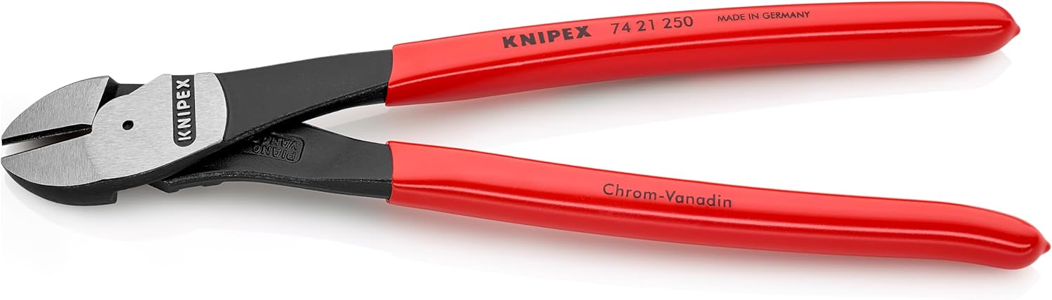 KNIPEX Tools KNIPEX 74 21 250 High Leverage Angled Diagonal Cutters