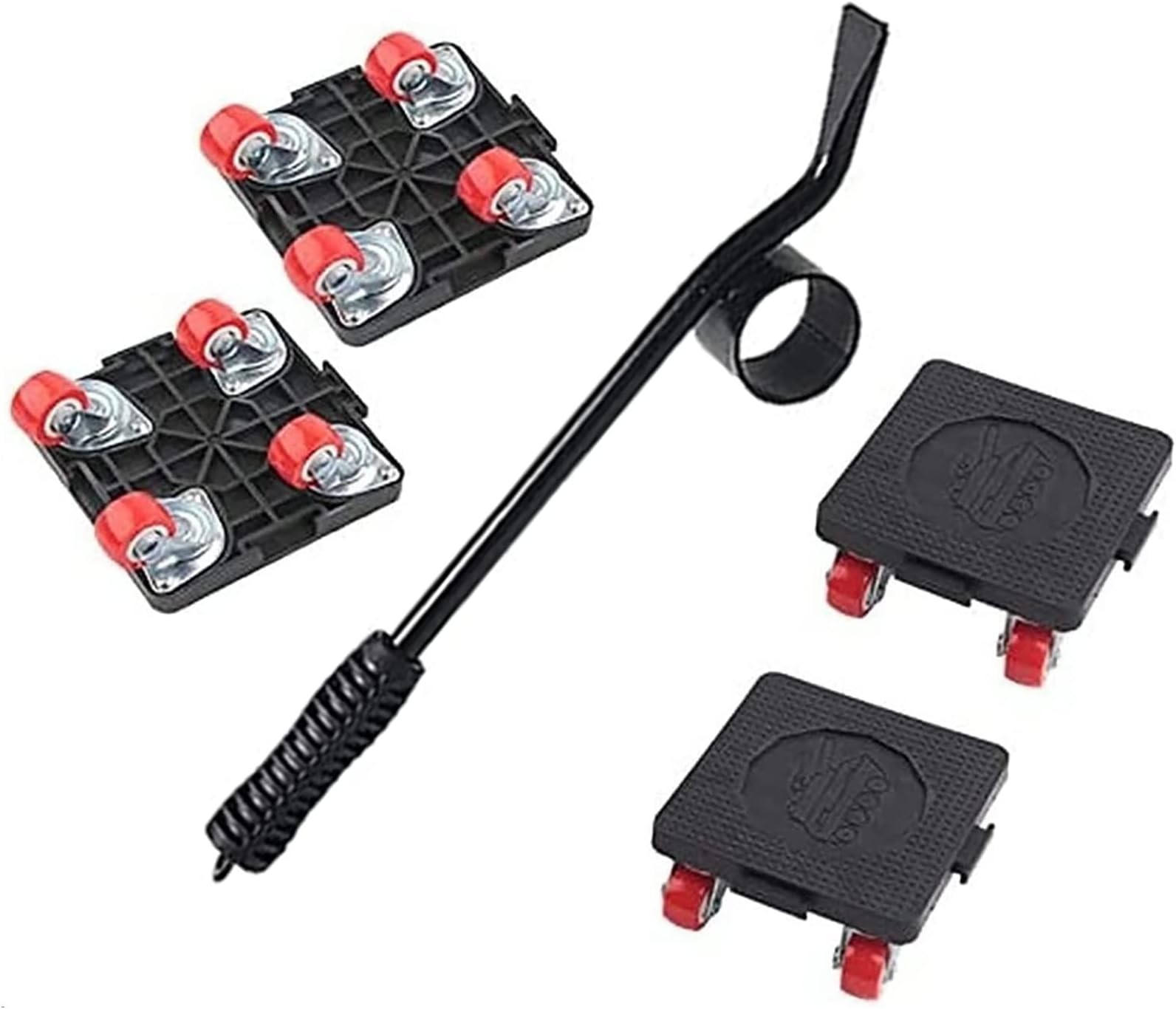 LYLYMYKHHFurniture Moving Tool 4 Wheels Steel Furniture Lifter, Furniture Moving Artifact, Furniture Lifter Slider Roller Wheel Roller Set for Heavy Furniture, Appliance(Black)