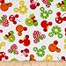 Disney Mickey and Friends Mickey Minnie Fruits White Fabric By The Yard