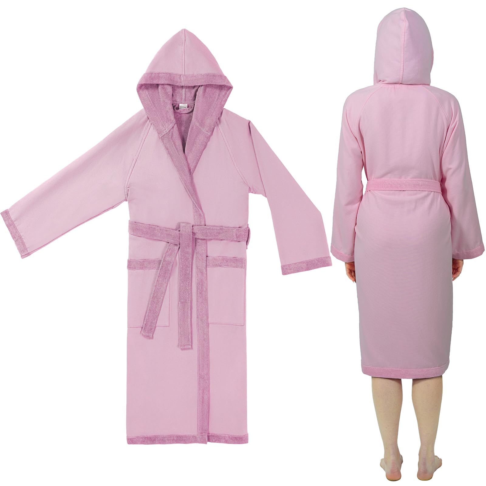 runico Accappatoio Donna Cappuccio - Design e Fabbricazione Italiana, 100% Cotone, Ultra Sottile, Super Assorbente, Anti-Pilling, con 2 Asciugamani Inclusi……