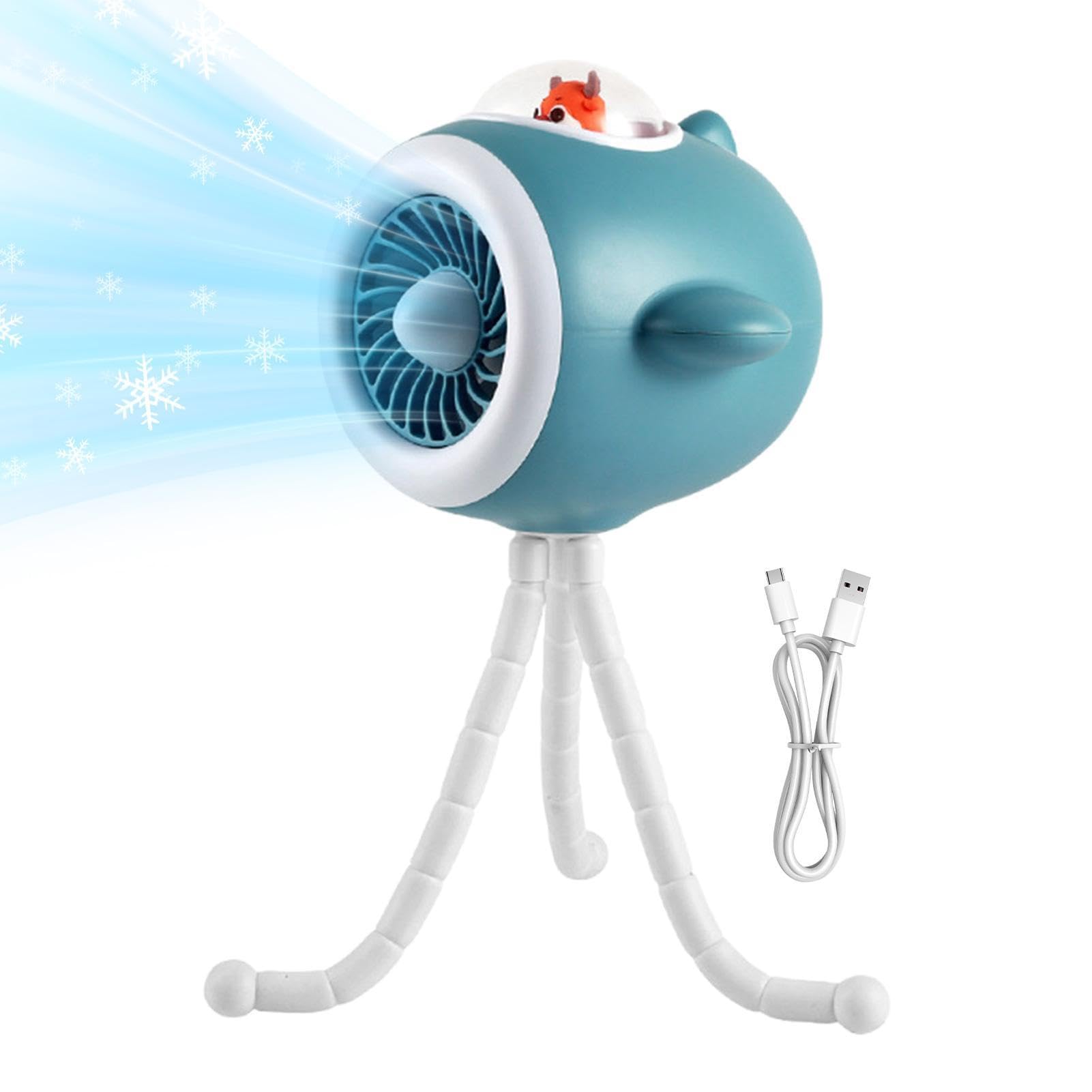 Ventilatore per passeggino per bambini 3 velocità del luce LED | Ventilatore da scrivania portatile per bambini, adolescenti, adulti, asilo nido, passeggiate quotidiane, campeggio, casa