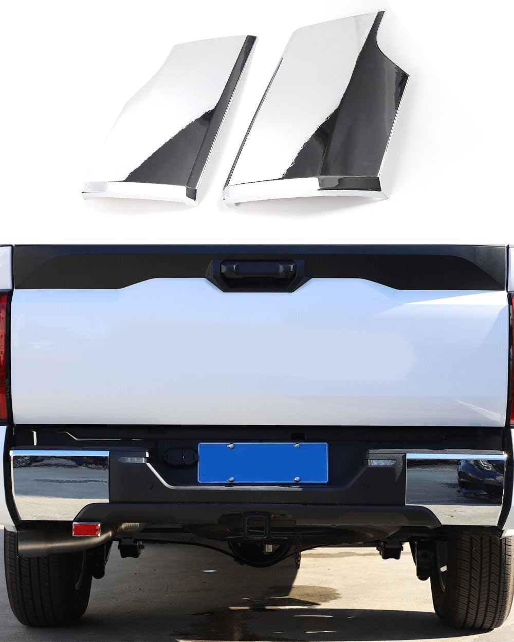 Car Accessories Fit for Toyota Tundra 2022 2023 ABS Exterior Rear Bumper Protector Corner Anti-Collision Corners Patch Trim (Carbon Fiber) 2PCS Set