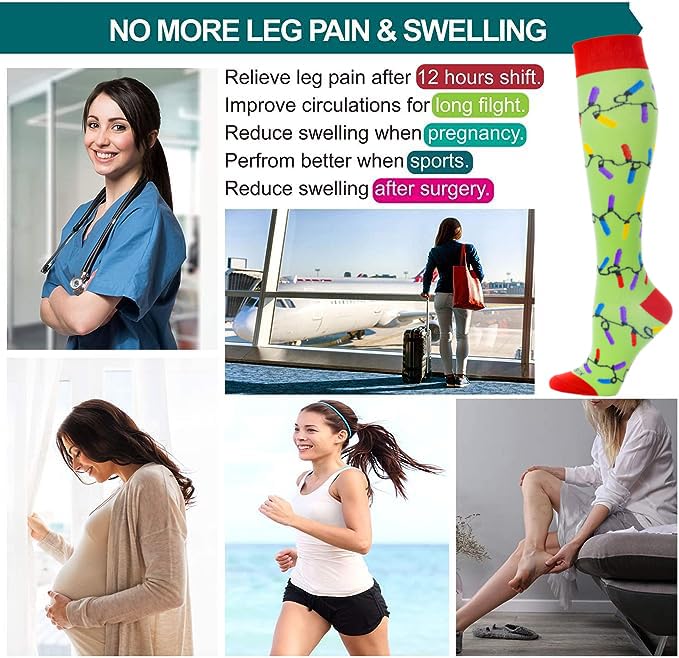 Image of LEVSOX Compression Socks Women and Men, 20-30mmHg, Best for Nurses, Travel, Pregnancy