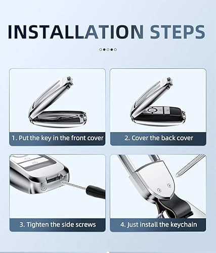 Miniatura 7 de ontto Funda para llavero con llavero para Ford F150 F250 F350 F450 F550 Explorer Expedition Escape Mustang Ecosport Smart Remote Car Key Case