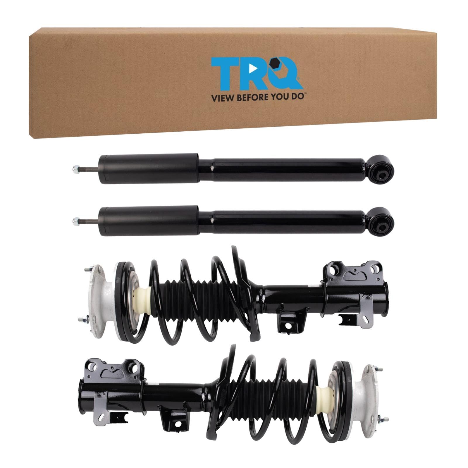 TRQ Front and Rear Complete Strut Assembly &amp; Shock Absorber Kit Complete Strut &amp; Coil Spring Assembly Compatible with 2013-2019 Cadillac ATS All Wheel Drive