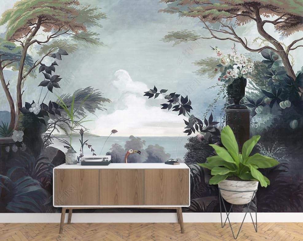 Papier peint intissé forêt tropicale rurale pour créer une ambiance nature dans la chambre