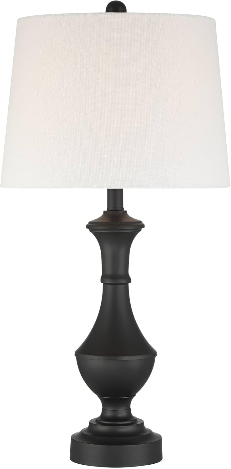 360 Lighting Theo 27 1/4" High Black Metal Column Table Lamp
