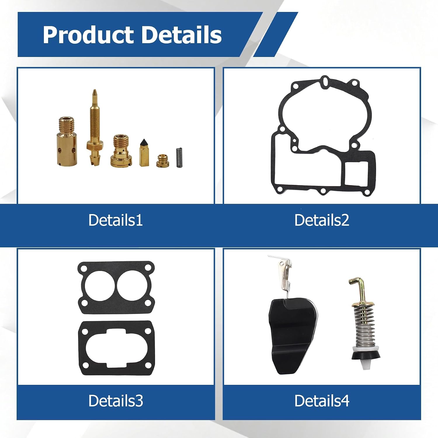 WFLNHB Carburetor 3302-804844002 3.0 4.3 5.0 Repair Kit Replacement for Mercruiser Marine 2Barrel