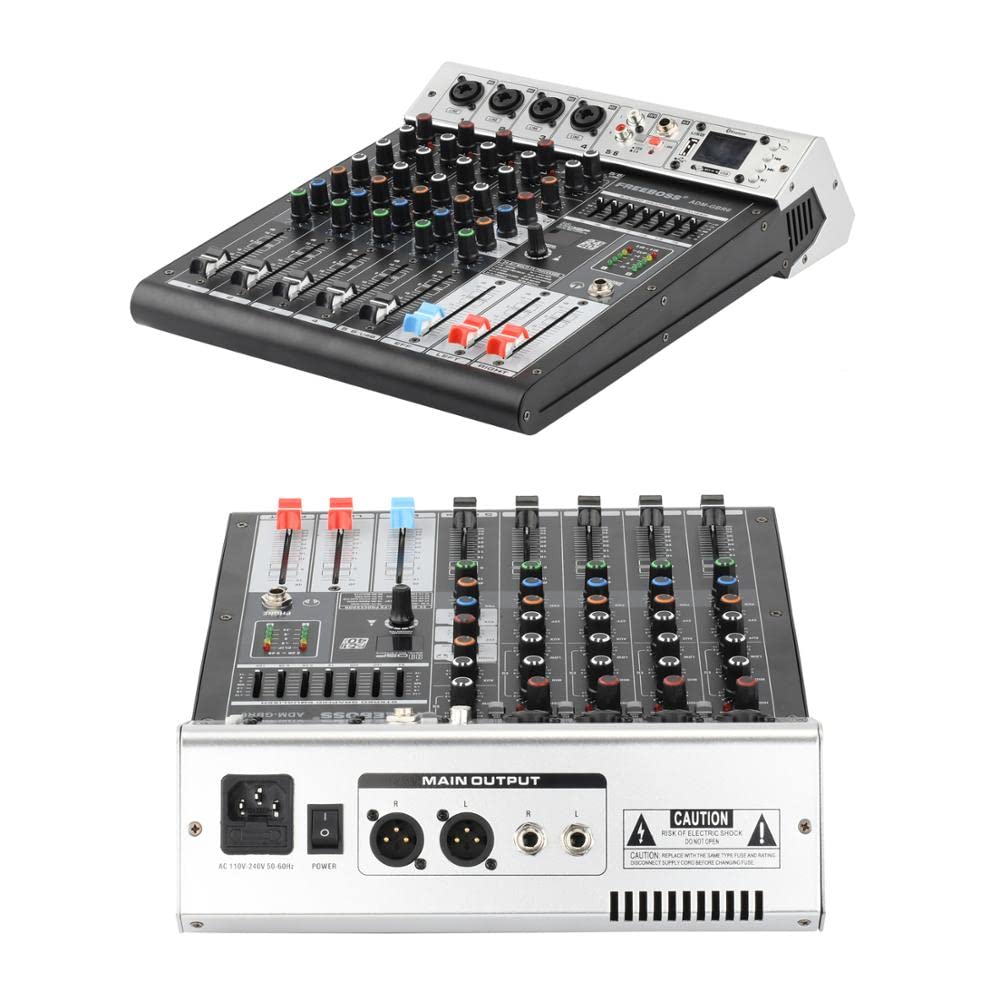 DJ-Equipment für die Party ADM-GBR6 Serie Phantom Power Repaeat -Effekt USB Funktion Bluetooth Karaoke DJ Konsole 9 9dsp Mixer Audio 6 Kanal (Color : ADM-GBR8)