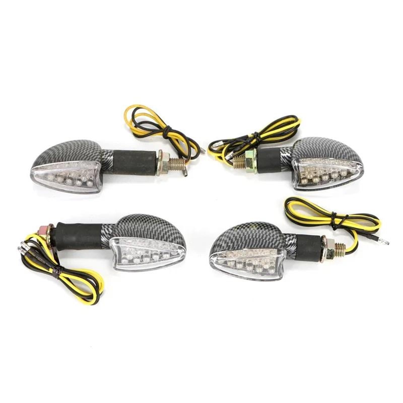 Clignotant Indicateurs pour GROM MSX125 MT-09 Lot De 4 Clignotants Universels pour Moto 12 LED Flexibles Clignotant Moto(4pcs Clear Shells)
