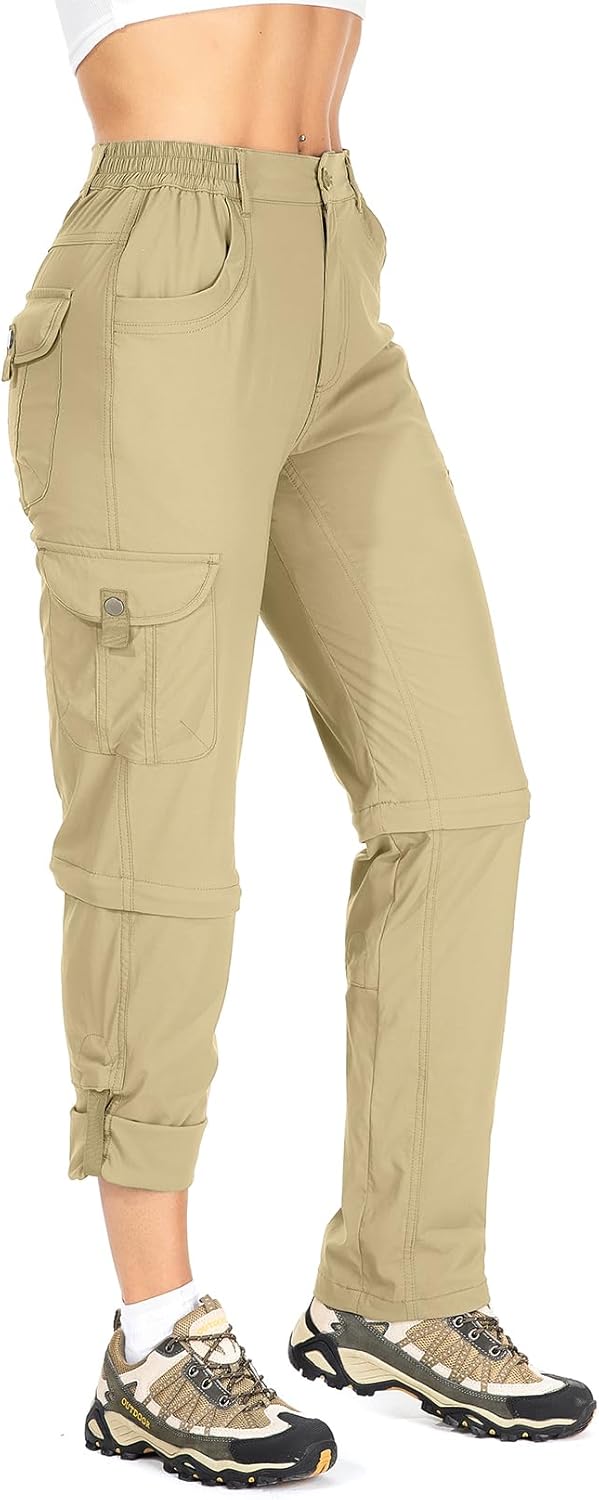 Women's Hiking Pants Convertible Quick Dry Lightweight Zip Off Fishing Travel Safari Pants - Image 2
